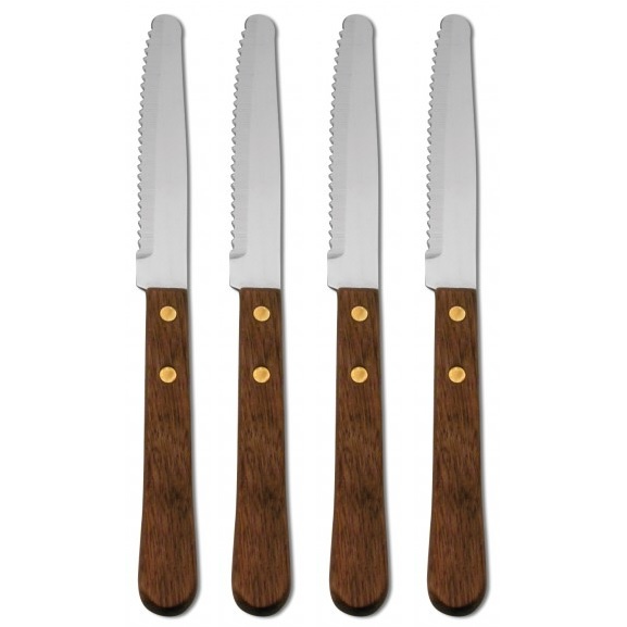 Oneida Stainless, Wood Handle Steak Knife - Set of 6 Knives